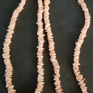 2 Matching Light Pink Puka Shell Necklaces